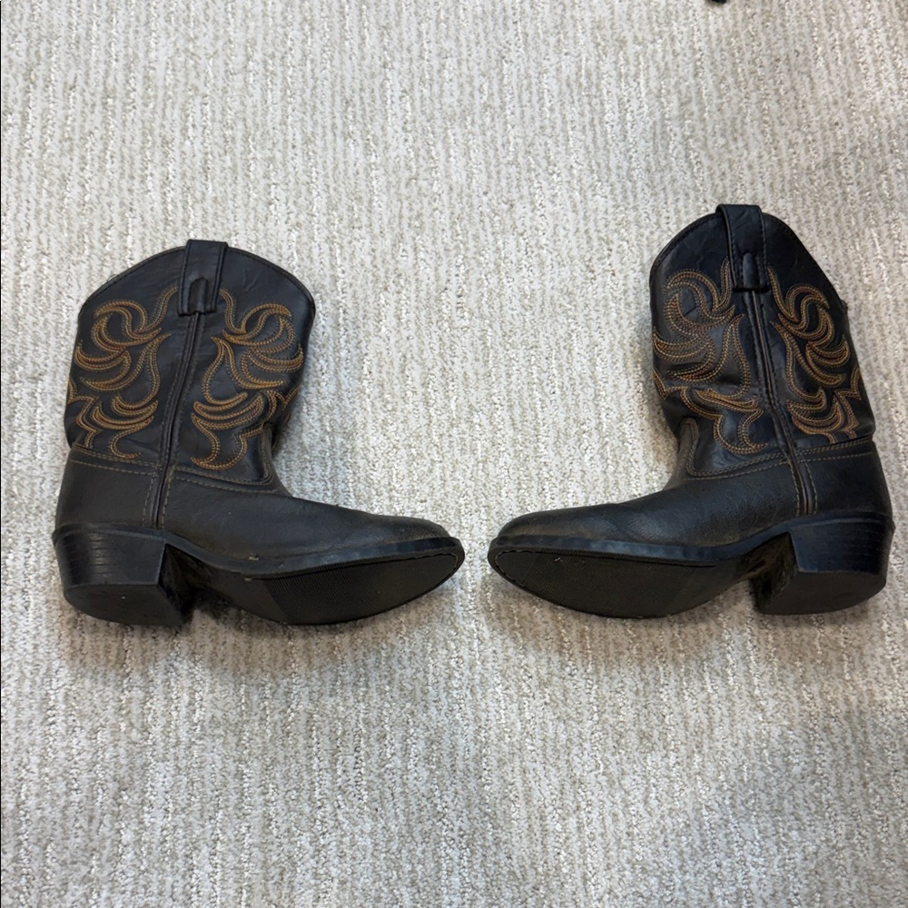 Kids Black and Brown Western Boots